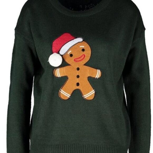 Christmas Green Gingerbread Man Sweater - Picture 3 of 4
